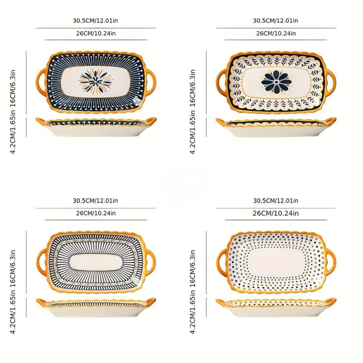 Colorful Ceramic Plate Set — 4 Pieces