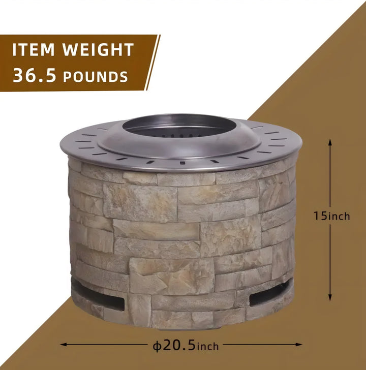 Fire Pit Waterfall Fountain