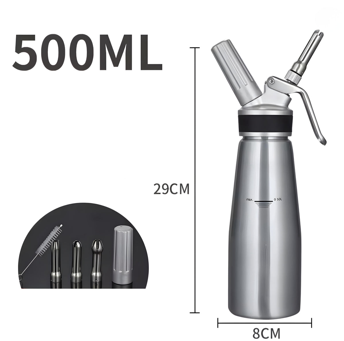 Whipped Cream Dispenser — 0.5 or 1 L