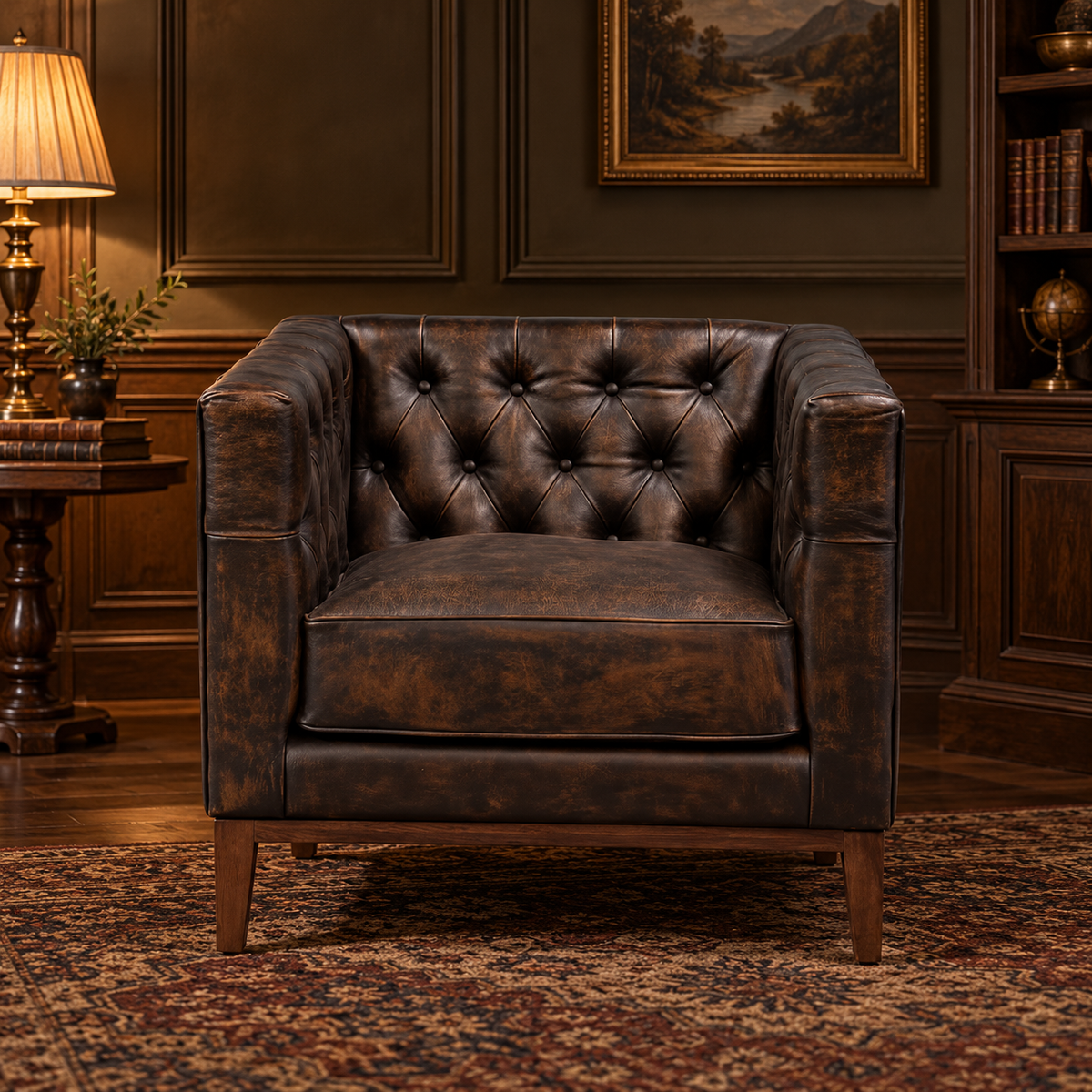 Bennett Tufted Leather Chair