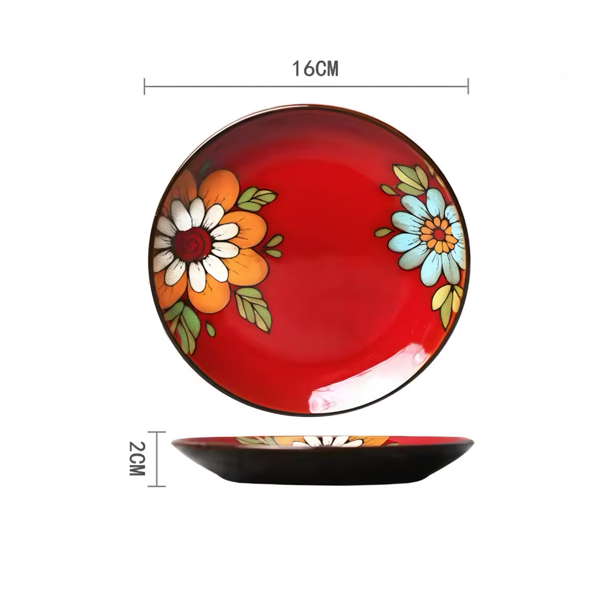 Hand-Painted Ceramic Plate Set — 6 Pieces
