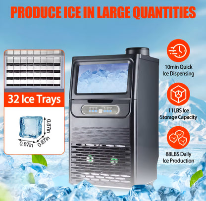 Compact Ice Maker with Viewing Window
