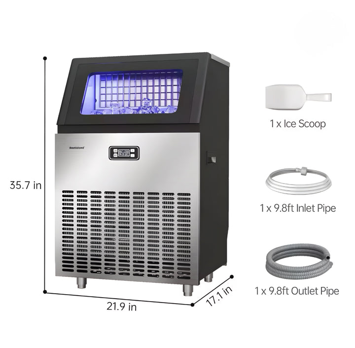 Ice Maker with Sloped Viewing Window