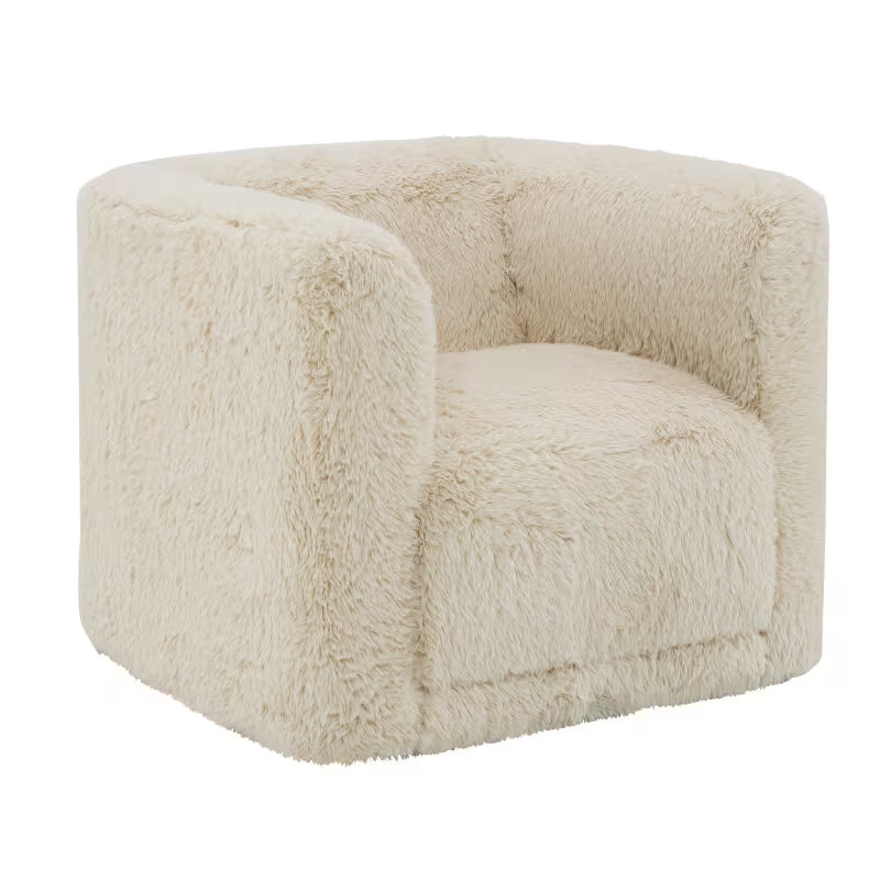 Beige Sofa, Loveseat and Swivel Chair Set — swivel accent chair product view.