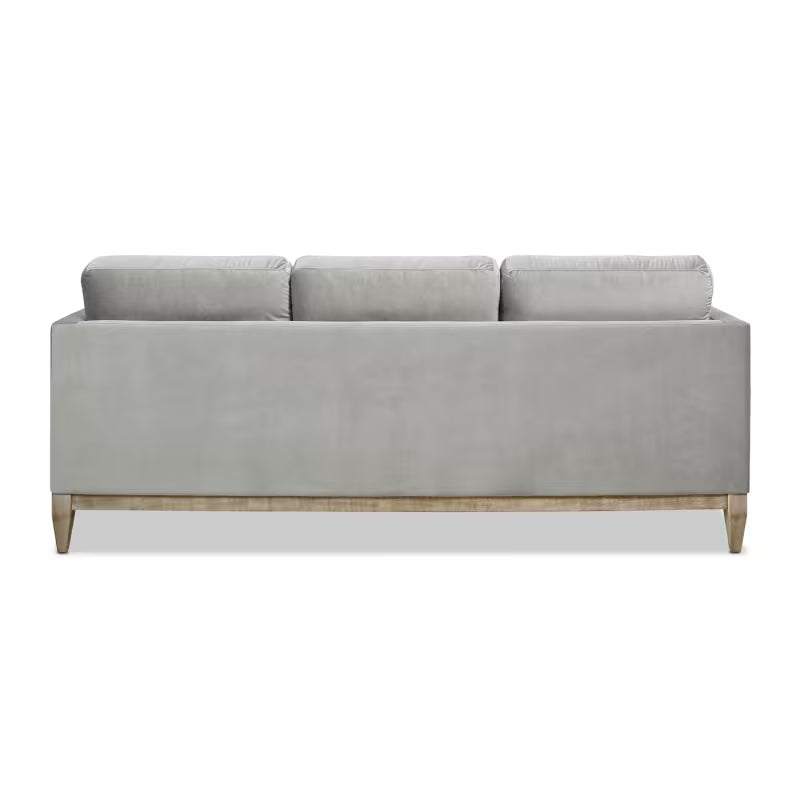 Knox Opal Grey Velvet Sofa — rear product view.