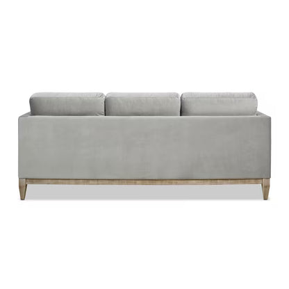 Knox Opal Grey Velvet Sofa — rear product view.