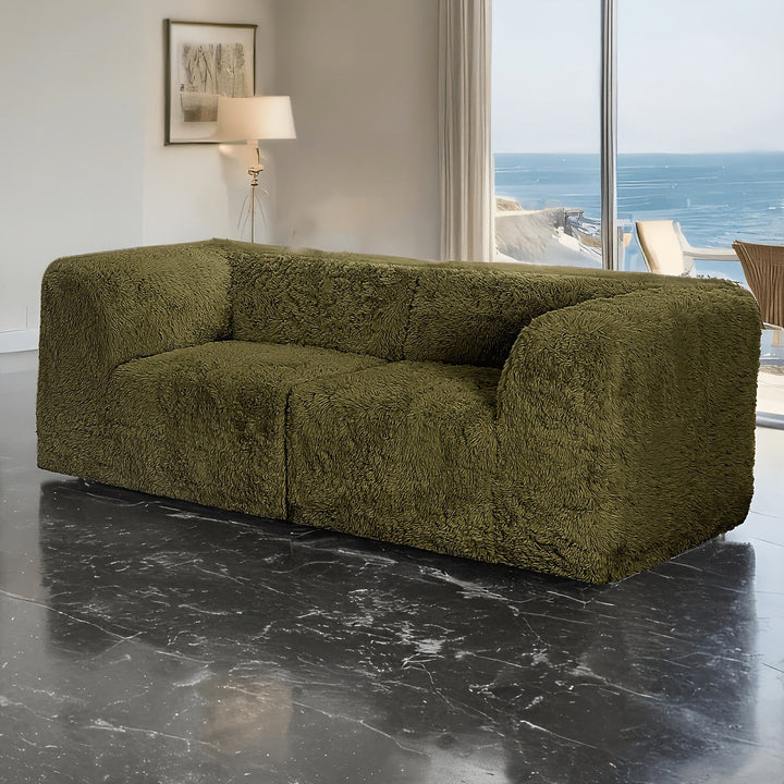 Opposite angled view of the oversized modular loveseat