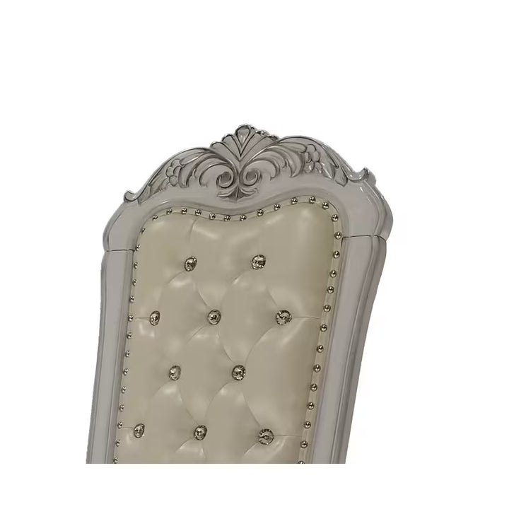 Ivory Rococo Tufted Chairs, Set of Two — gallery view 6 of 7