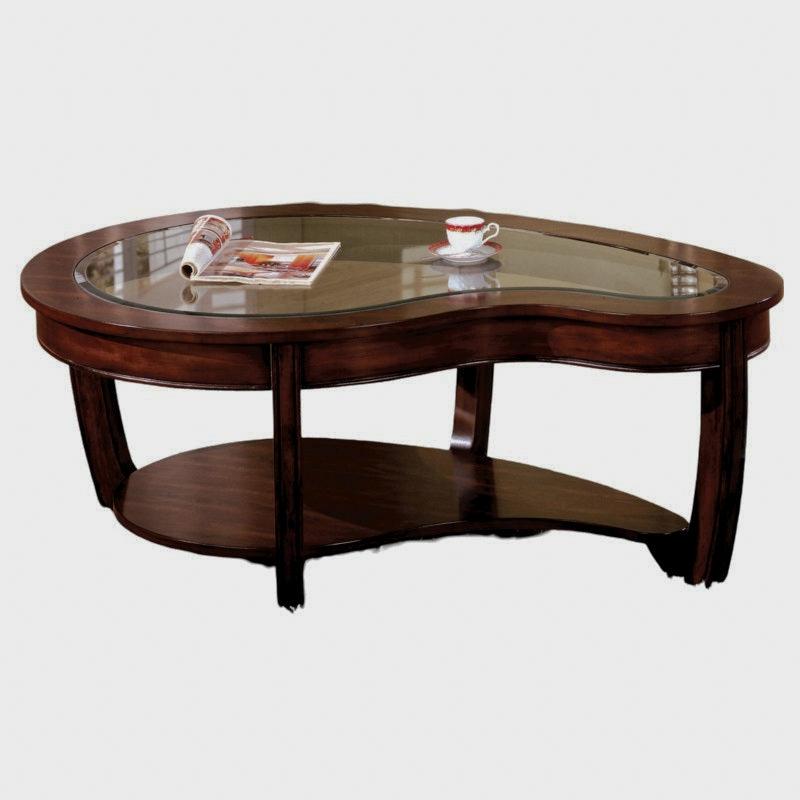 51-Inch Beveled Glass Coffee Table with Open Shelf
