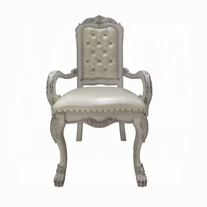 Ivory Rococo Tufted Chairs, Set of Two — gallery view 5 of 7