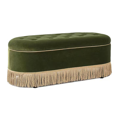 Melinda Olive Tufted Fringe Bench