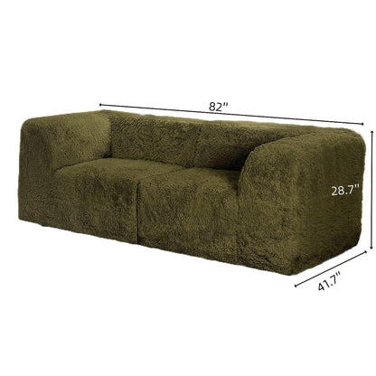 Oversized modular loveseat dimension diagram: 82 inches wide, 41.7 inches deep and 28.7 inches high