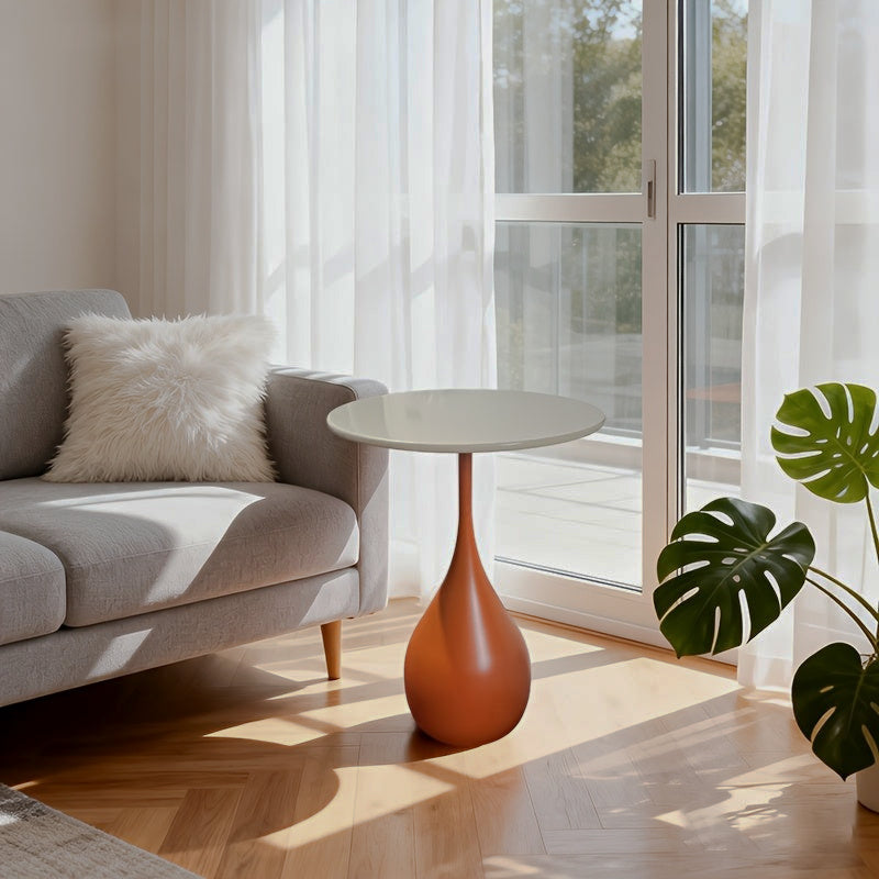 White-top orange-base table