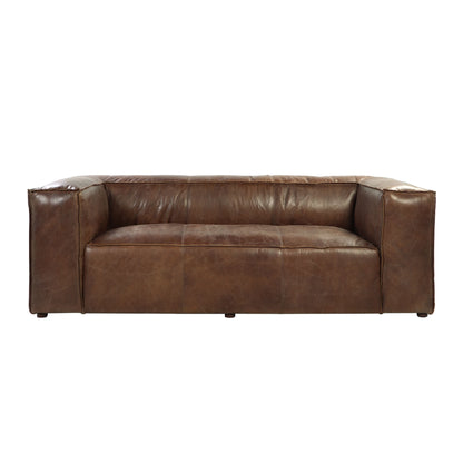 98" Brown Top Grain Leather Sofa With Black Legs - 490999 - Multi