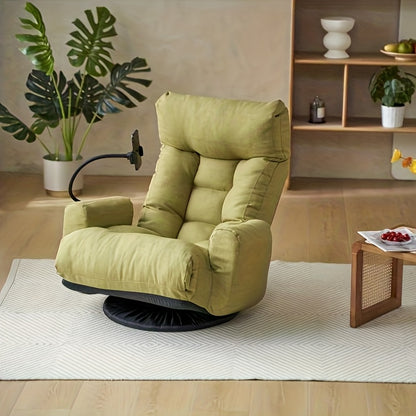 Five-Position Swivel Floor Chair with Phone Holder — green floor chair with phone holder