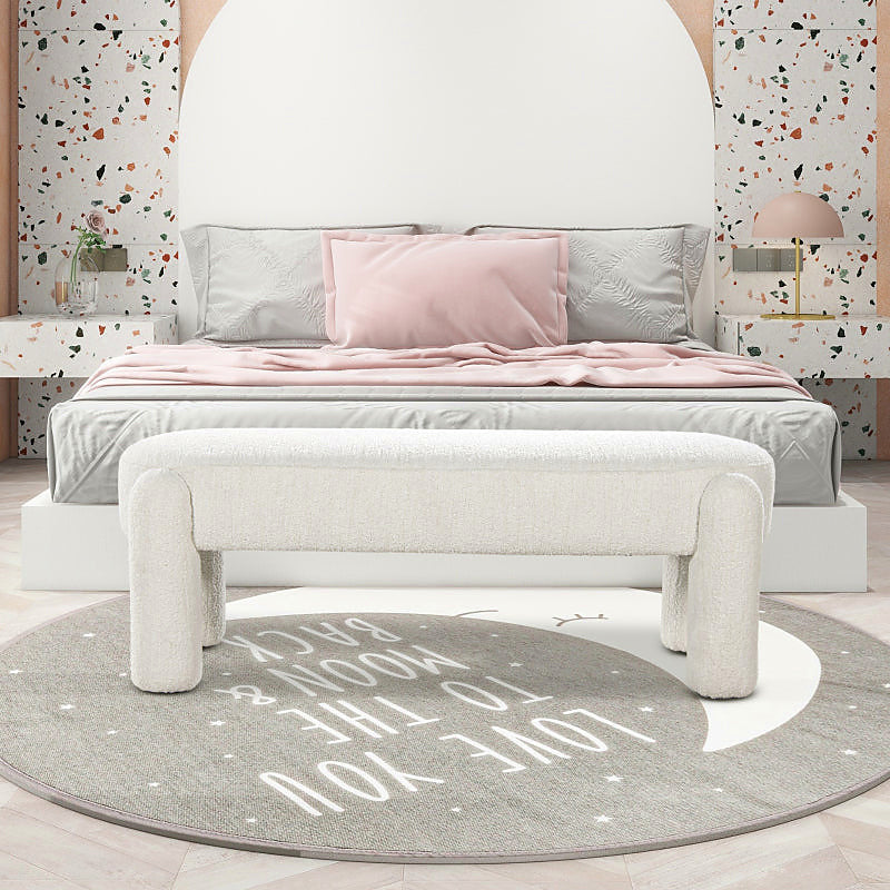 Hugo Cream Bouclé-Style Bench