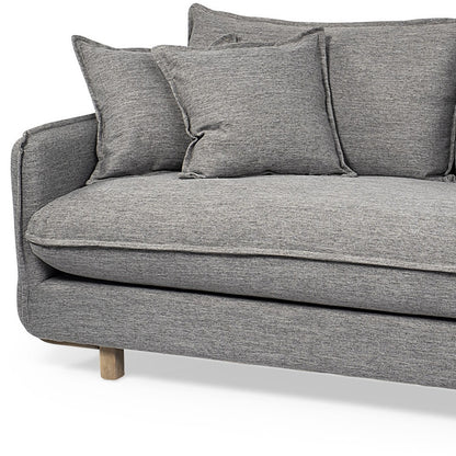 84" Gray Fabric Sofa With Brown Legs - 606783