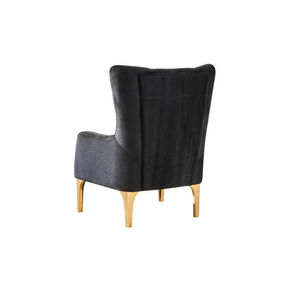 Lippa Black Three-Piece Sofa Set — high-back chair rear view.