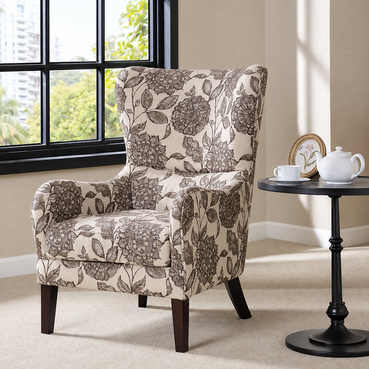 Arianna Floral Wingback Armchair