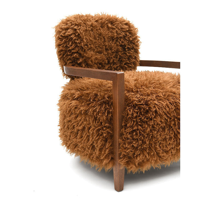 Camel Faux-Fur Accent Chair — gallery view 7 of 8