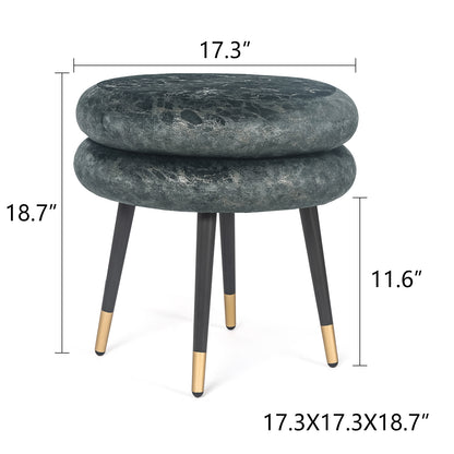 Ottoman dimension diagram showing 17.3-inch width and 18.7-inch height