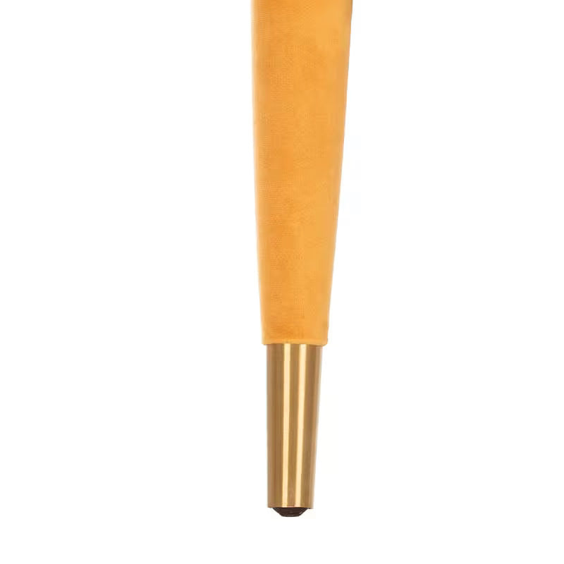 Mara Tufted Accent Chair with Gold-Tone Leg Caps — marigold leg with gold-colored tip