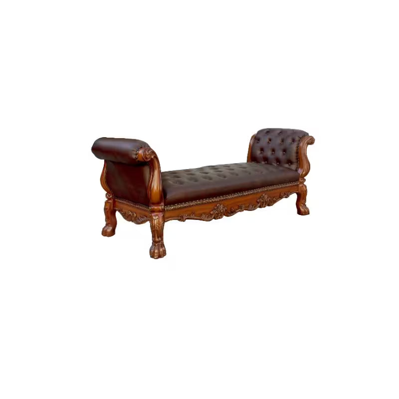 Cherrywood Upholstered Bedroom Bench — gallery view 4 of 5