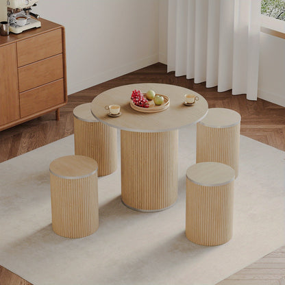 Beige table with four stools