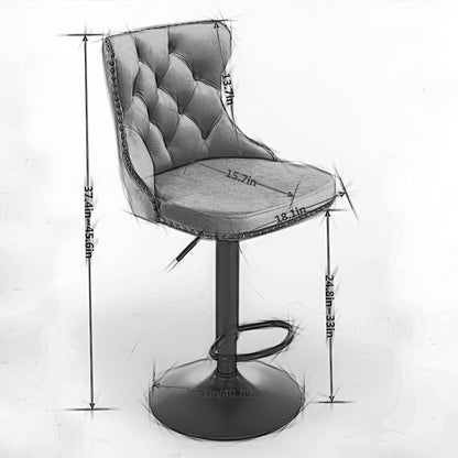 Bar stool dimension diagram showing seat, back and adjustable height