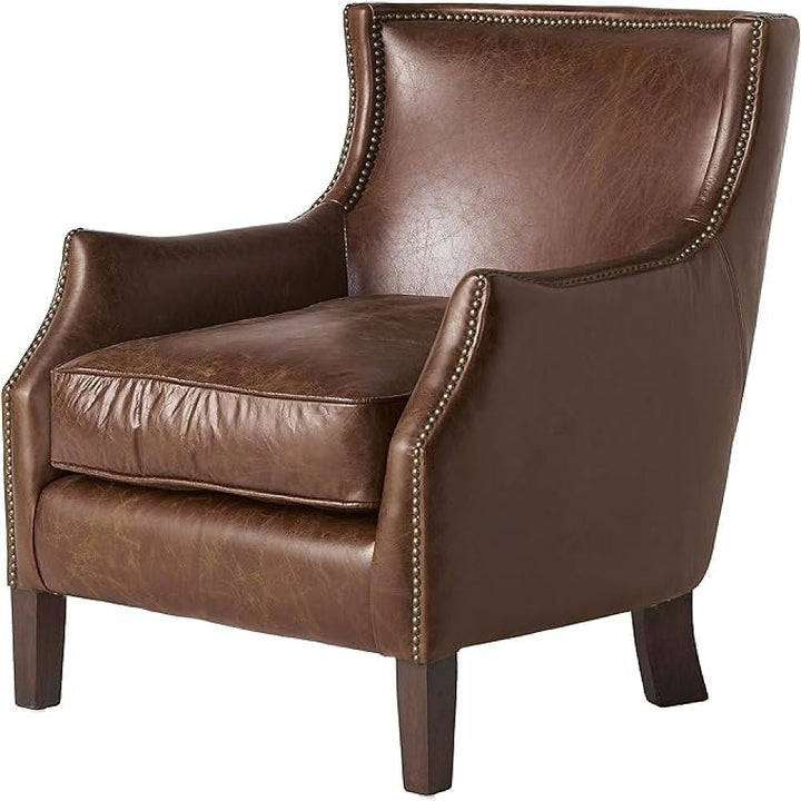Briar Brown Leather-Look Accent Chair — gallery view 3 of 10