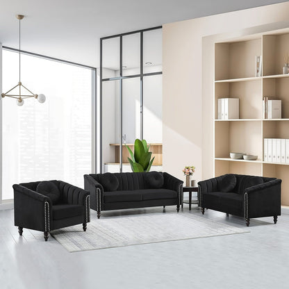 Chesterfield seating collection in Noir Comfort
