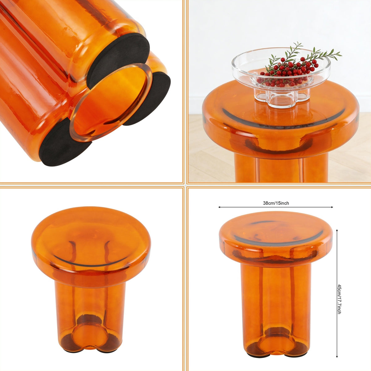 Small Yellow Coffee Table, COMPACT Round Side Table for Living Room Bedroom, Modern Accent Tea Table with Bright End, Coffee Tables, Suitable for Most Sofas on The Market