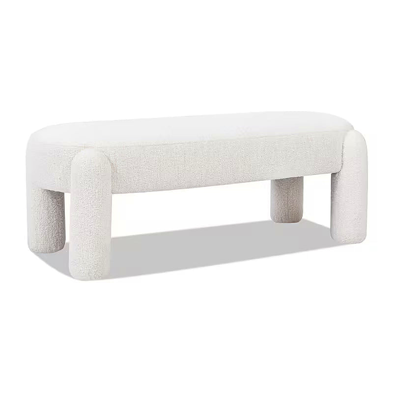 Hugo Cream Bouclé-Style Bench