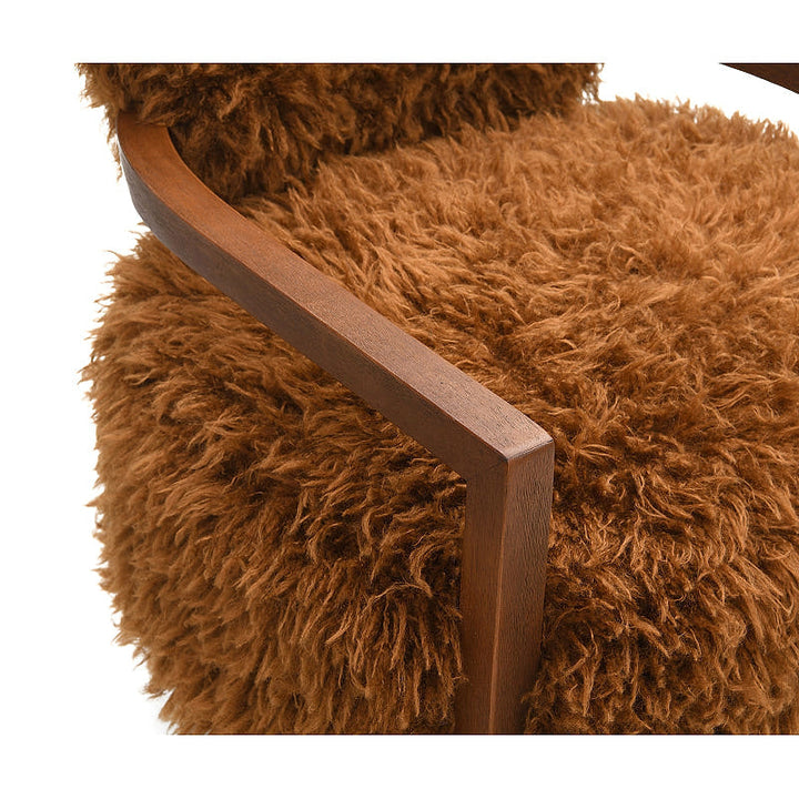 Camel Faux-Fur Accent Chair — gallery view 6 of 8