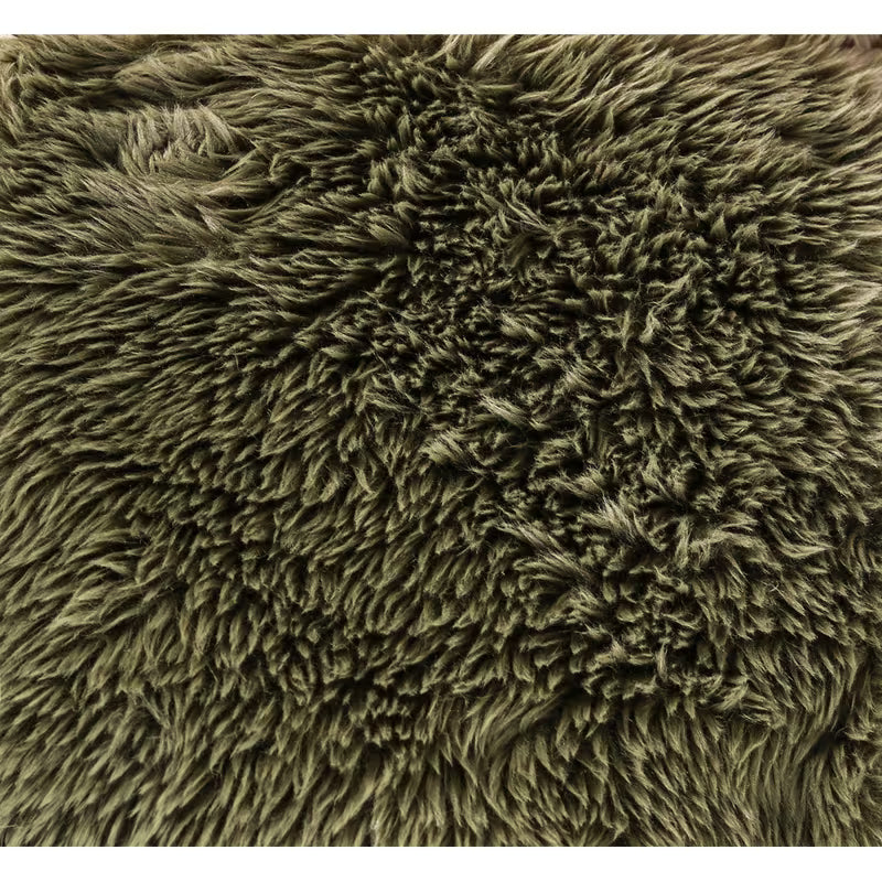 Olive Plush Modular Sofa — olive plush texture close-up.