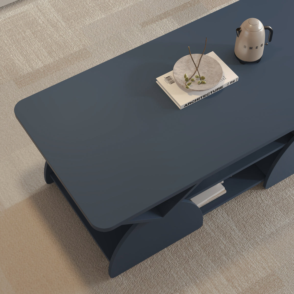 Blue table corner detail