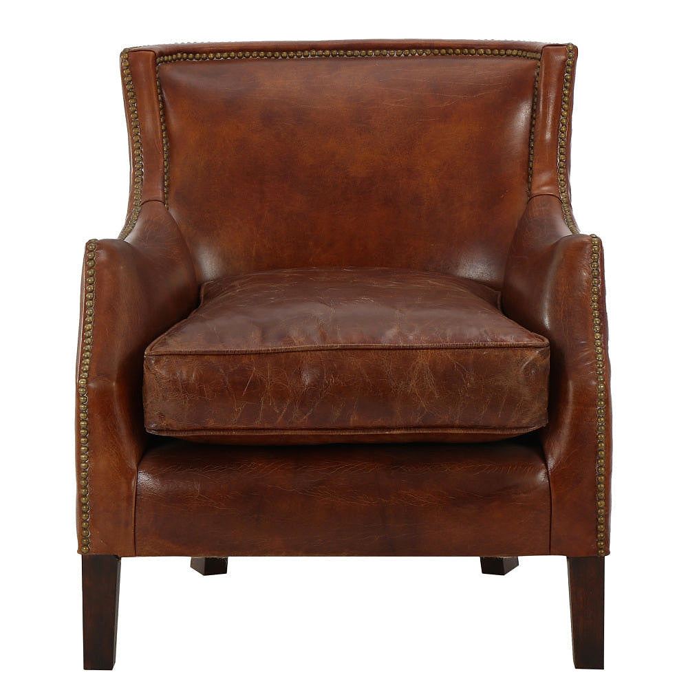 Briar Brown Leather-Look Accent Chair — gallery view 4 of 10