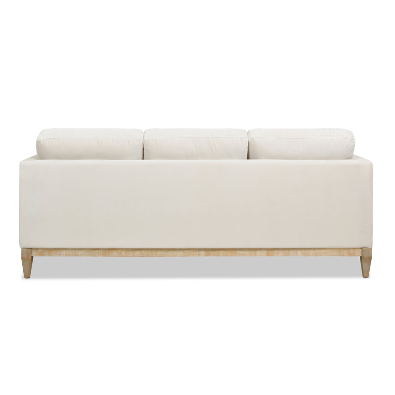 Knox French Beige Velvet Sofa — rear product view.