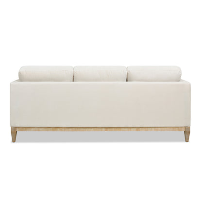 Knox French Beige Velvet Sofa — rear product view.