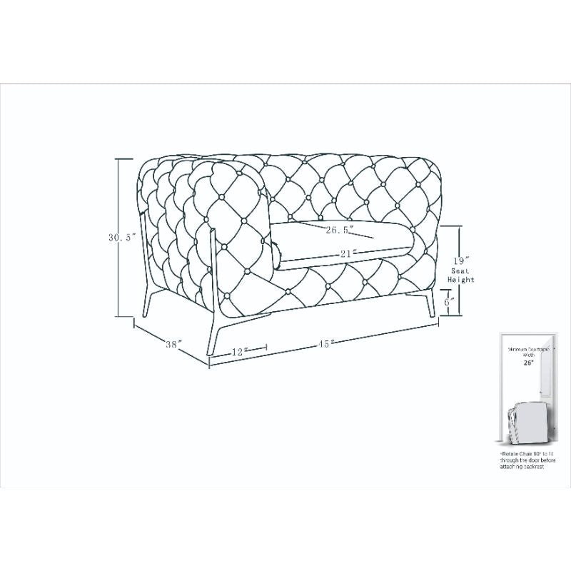 Aurelia Ivory Tufted Accent Chair — gallery view 8 of 8