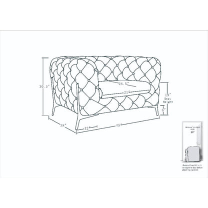 Aurelia Ivory Tufted Accent Chair — gallery view 8 of 8