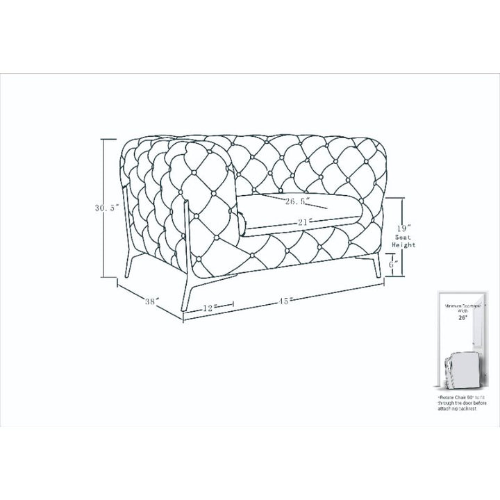 Aurelia Ivory Tufted Accent Chair — gallery view 8 of 8
