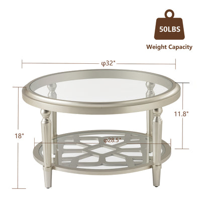 Supplier size diagram for 32-inch round glass-top coffee table