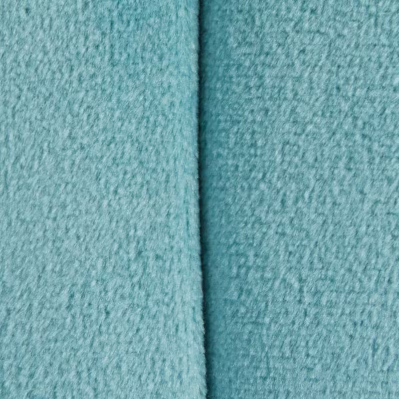 Close-up of ice-blue padded woven upholstery