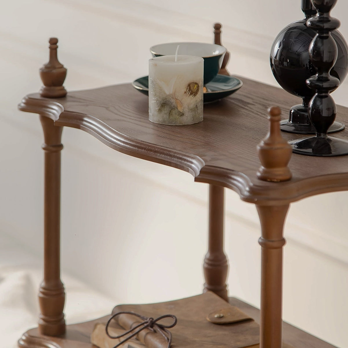 Four-Tier Display Shelf with Turned Posts