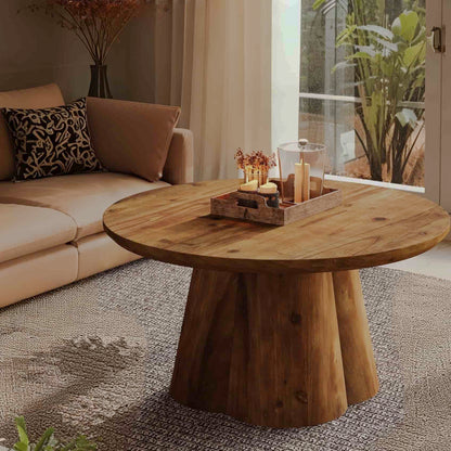 Round table from seating corner