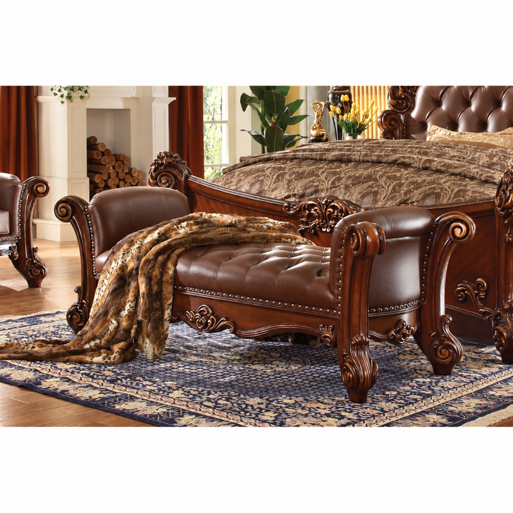 Cherrywood Upholstered Bedroom Bench