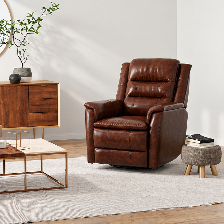 Cognac Swivel Glider Recliner