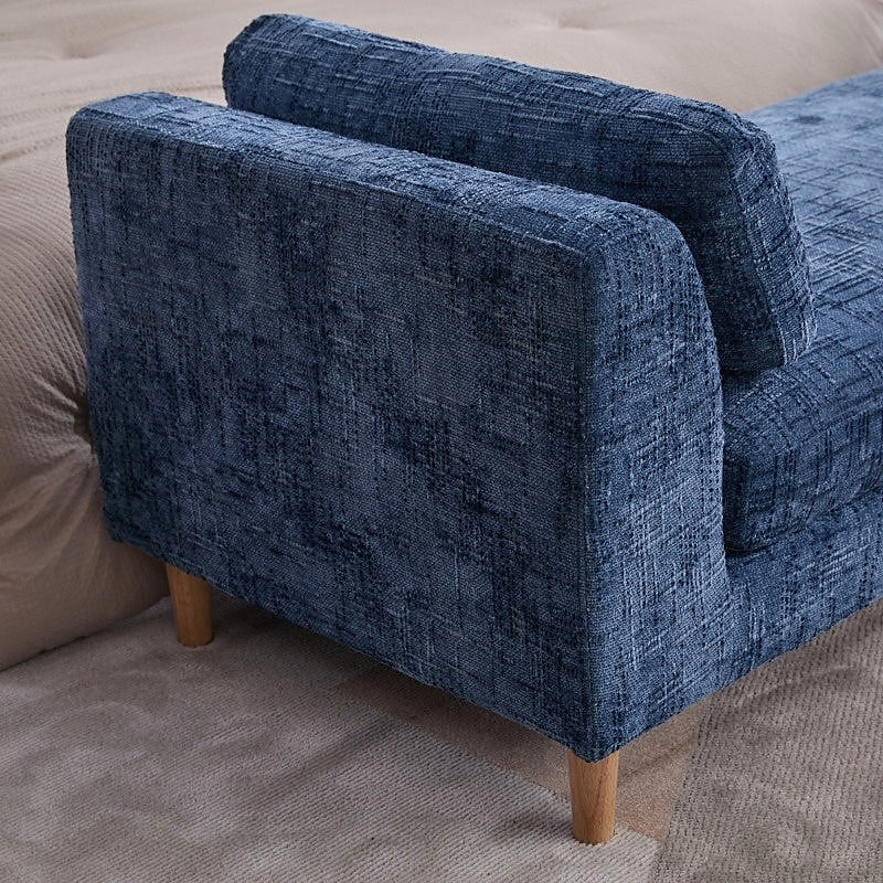 Chenille Arm Bench with Bolster Pillows