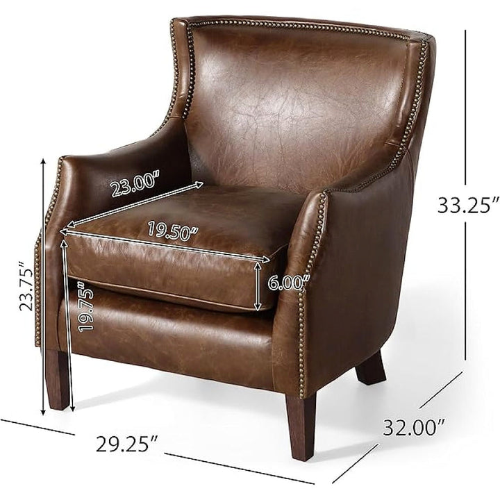Briar Brown Leather-Look Accent Chair — gallery view 10 of 10